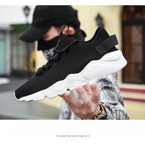 Plus Size 39-48 Fashion Sneakers High Quality All Black White Summer Woven Mesh Shoes Men Casual Shoes Trainers
