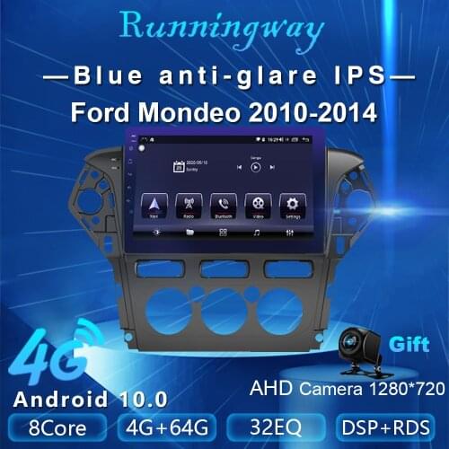 Runningway Android 10.0 5G Car DVD For Ford Mondeo 2010 2011 - 2013 2014 4G+64G Car Radio Multimedia Video Player Navigation GPS
