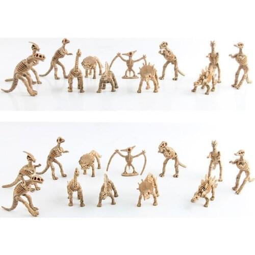 24pcs Dinosaur Petrifaction Skeletons, Assorted Figures Dino Bones, Educational D08C