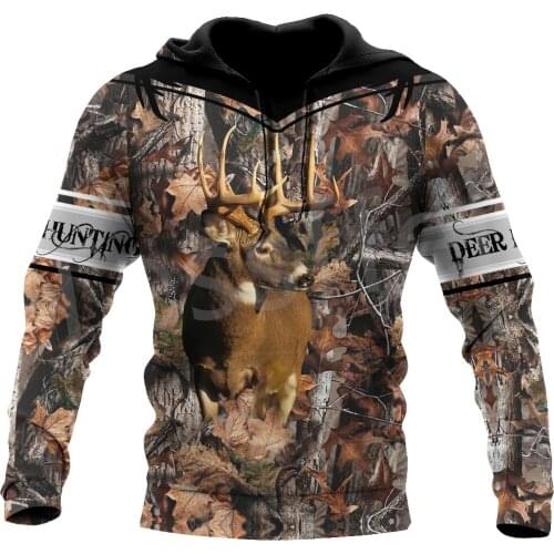 Tessffel 3DPrint Camo Deer Hunting Tattoo Animal Hunter Men/Women NewFashion Jacket Zip Funny Hoodies Long Sleeve Streetwear S16