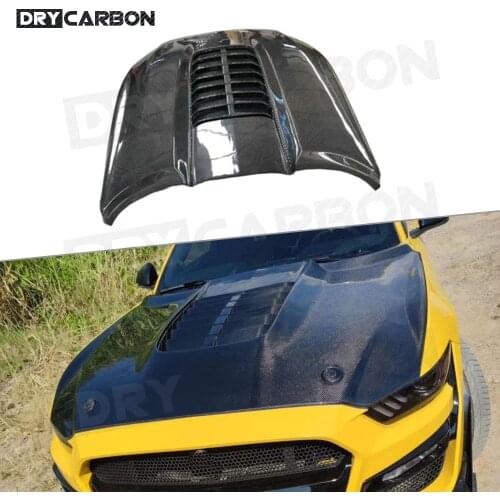 Carbon Fiber Front Bumper Engine Hood Bonnet Air Vent Trim Cover for Ford Mustang Coupe Convertible 2 Door 2015-2017