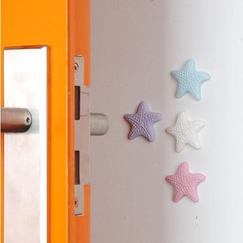 Thickening Soft Rubber Pads Wall Protector Smiley Starfish Shape Door Fender Adhesive Stickers Home Living Products Door Stopper