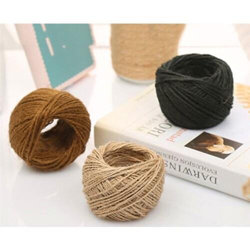 25m Natural Jute Twine Burlap String Hemp Rope Party Wedding Gift Wrapping Cords Thread DIY Scrapbooking Florists Party Decor