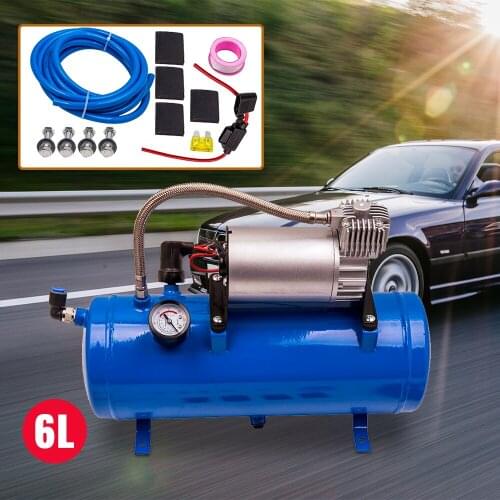 12V 70PSI/100PSI AIR COMPRESSOR PUMP WITH 6L TANK FOR AIR HORN TRAIN TRUCK RV