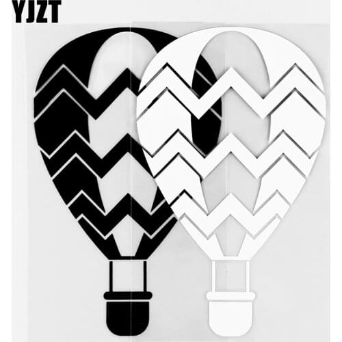 YJZT 9.7×15.9CM Dazzling Hot Air Balloon SImple Nice Car Sticker Delicate Vinyl Decal Black / Silver 10A-0587