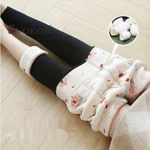 SVOKOR thickened Silk Warm Cotton Leggings Women Winter Plus Velvet Thickened 600G Eggings Cold Resistance Minus 40 Degrees