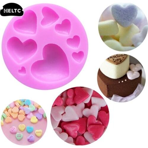 1PCS 3/8Hole Bow Loving Heart/Bowknot Shape Silicone Fondant Mold Sweet Heart Chocolate Candy Paste Cake Decoration