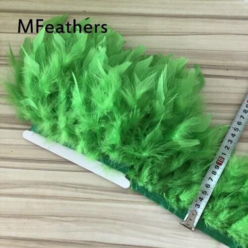 10Meters Apple Green 10-15cm Turkey Feather Pruning Cloth Sideband DIY Stage Performance Decorative Craft Feather Trim wedding