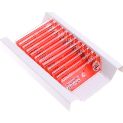 12 Pcs Prepared Microscope Slides Set Specimen For Student Basic Biology Education R9JF