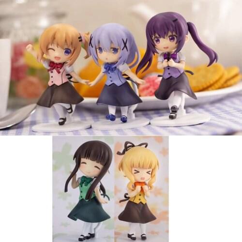 2021 Japanese original anime figure mini Is the Order a Rabbit Kirima Syaro/Ujimatsu Chiya/Hoto Kokoa Q version action figure