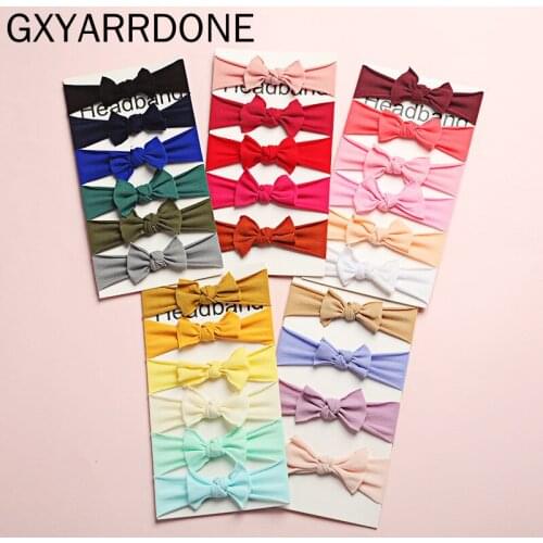 27 Colors New Baby Bow Nylon Headband Newborn Super Soft Nylon Bow Turban Headbands Children Girls Headwrap DIY Hair Accessories
