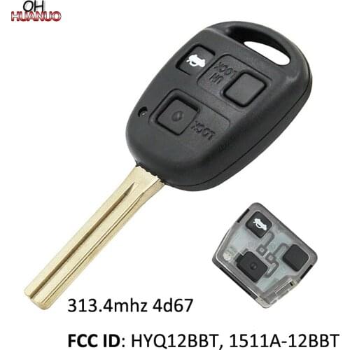 3 Buttons Remote Key Fob 313.4MHz With 4D67 Chip for Lexus FCCI :HYQ12BBT ,1511A-12BBT