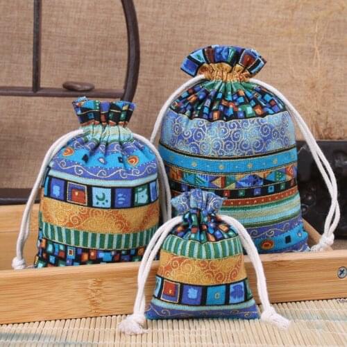 3pcs/set Multi Size Reusable Cotton Drawstring Gift Bag Wedding Christmas Use Sachet Storage Charms Jewelry Packaging Linen Bag