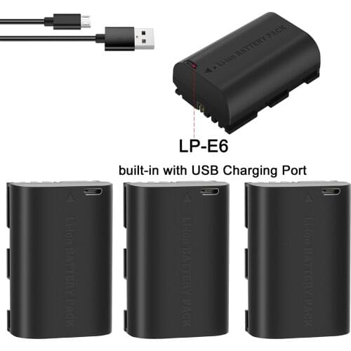4pcs 2650mAh USB Output LP-E6 LP E6 LPE6 LP E6N Battery for Canon 5D Mark II III 7D 60D EOS 6D 70D 80D EOS 5DS R Cameras