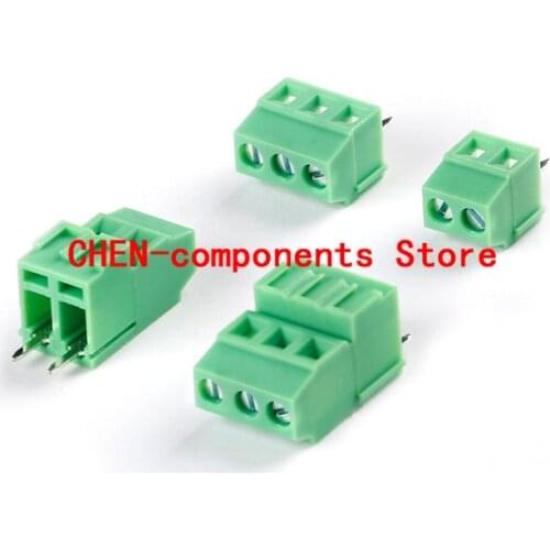 5pcs KF128L/H-3.5-2P/3P straight plug 3.5mm pitch screw type PCB terminal block low position can be spliced