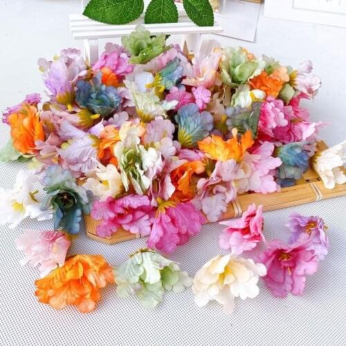 50pcs Artificial Orchid Flowers New Artificial Flower Headdress Wreath Artificial Flowers Handmade DIY Small Tea Rose