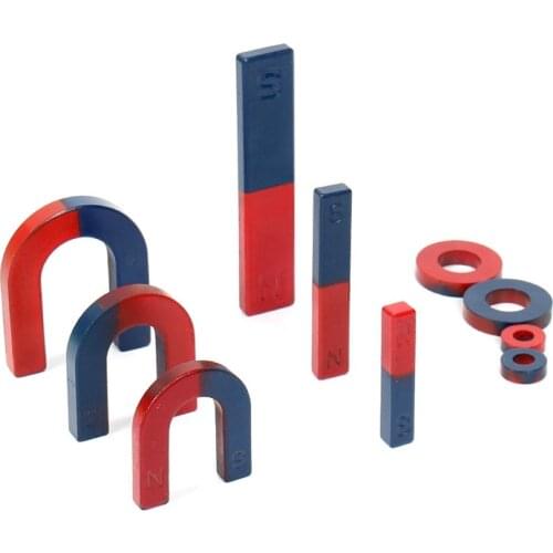 9Pcs Kid U/Bar/Ring Physics Science Experiment Magnet Teaching Aid Education Bucky Magnetic Sticks Steel Balls Set Puzzle Toys