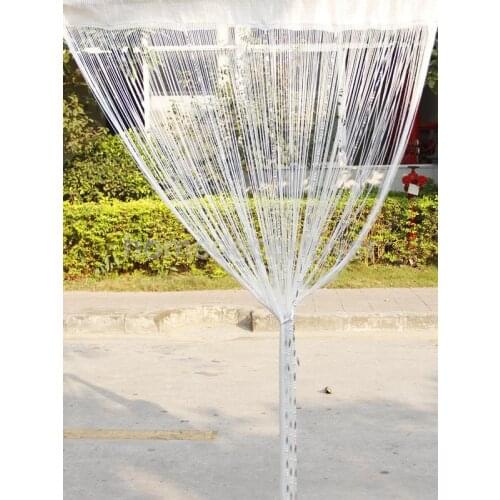 White String Beads Decor Door Curtain Window Room Divider Hanging Drapes 2x1m