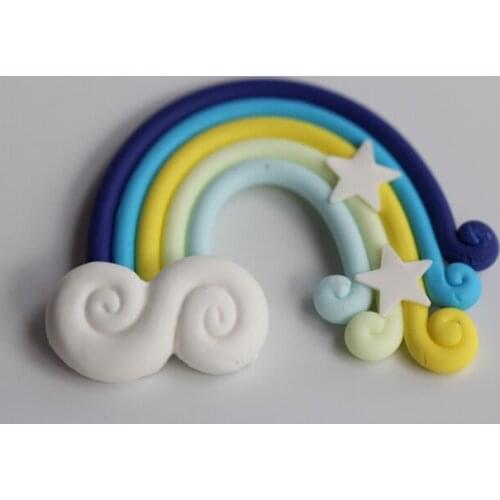 Beaded soft TaoCaiHong Micro landscape furnishing articles diy rainbow rainbow hairpin manually 2Pcs