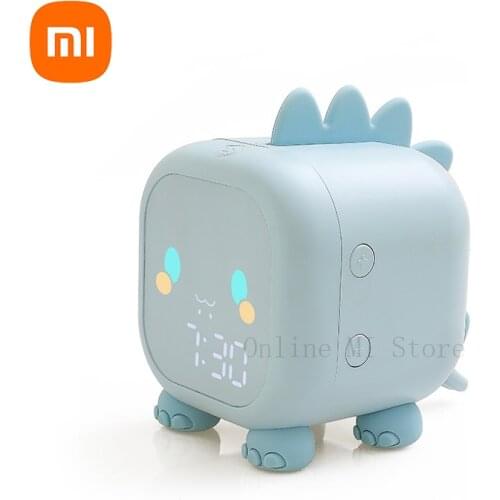 New Xiaomi dinosaur children sleep trainer table LED clock Voice control snooze function temperatur display cute clock