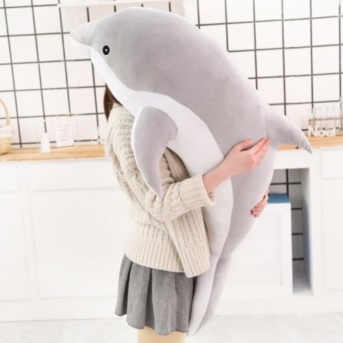 Dolphin Plush Toys Dolls Stuffed Down Cotton Animal Nap Pillow Creative Kids Toy Kawaii Soft Christmas Gift for Girls Sea Animal