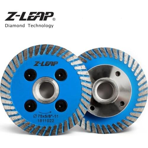 Z-LEAP 2pcs 3" Mini Diamond Blades Carving Cutting Disc M14 5/8-11 Removable Flange Turbo Rim Hot Pressed Saw Blade For Stone
