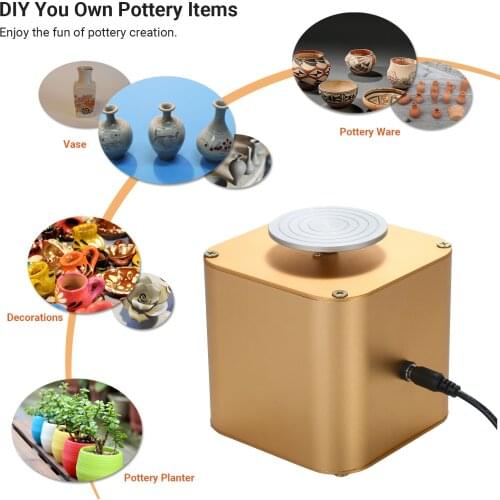 Electric Pottery Wheel Ceramic Machine with 6cm Turntable Clay Sculpting Wheel with Variable Speed and Clockwise/Anticlockwise