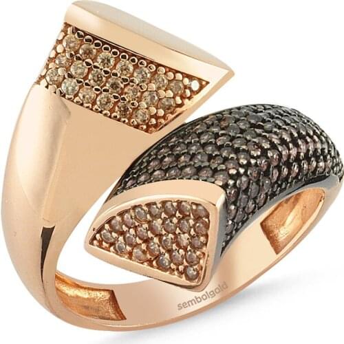 Fantazy gold ring custom design 14K Rose Gold Handy Custom Craftsmanship Gift Gold Special Occasions Design Shiny Elegant