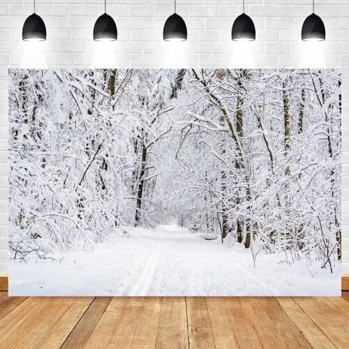 Christmas Tree Winter Background Snow Forest Branches Photography Backdrop Photographic Photo Shoot Booth Photophone Photozone