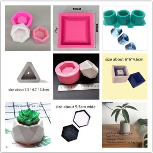 Concrete Flower Pot Mold Handmade Craft Clay Molds Multi-function Silicone Pot Mould for Succulent Plants Cactus Planting