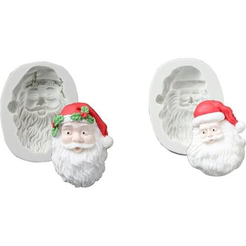 Santa Claus Molds Christmas Fondant Cake Mold Silicone Mould Resin Clay Moulds Chocolate Mold Fondant Cake Silicone Mold Baking