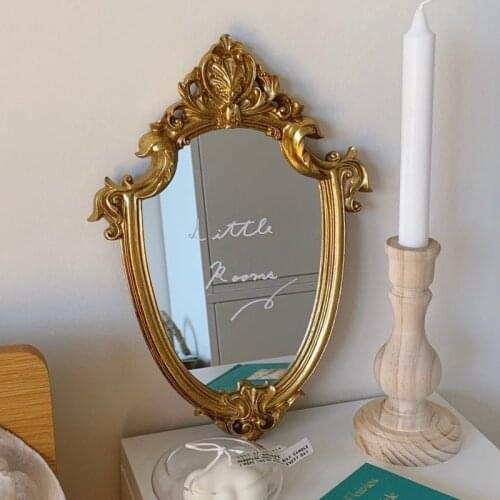 French Luxury Wall Decor Mirror Bathroom Livingroom Hanging Mirrors Makeup Mirror WF