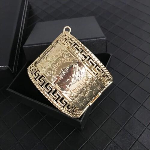 French Napoleon vintage metal bracelet for women Man bracelet Human head coin Couple bracelets Fine design brand jewelry