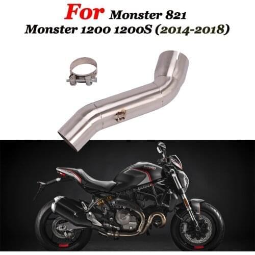 51MM Motorcycle Muffler Exhaust Middle Connect Tube Moto Modified For Monster 1200 1200S 821 2014 2015 2016 2017 2018
