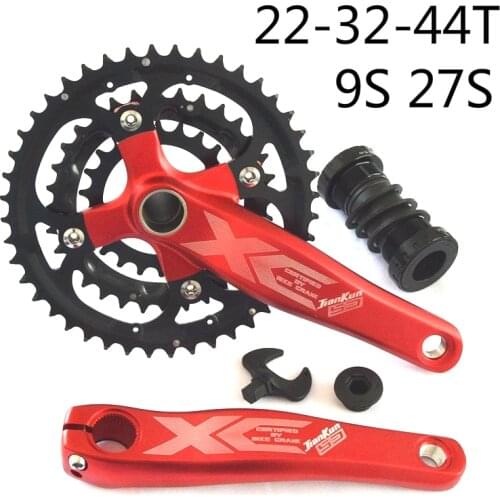 Jiankun 9 27 Speed Mountain Bike Sprocket Chainring 104BCD 22/32/44T 170mm Bicycle Crank Chain Wheel Bottom Bracket Axis Set