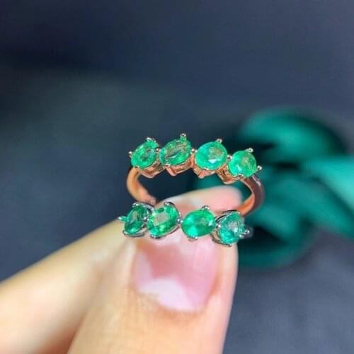 Classic Diana Princess Wedding Ring Natural Emerald Gemstone Ring 3*4mm Emerald Solid 925 Sterling Silver Emerald Jewelry