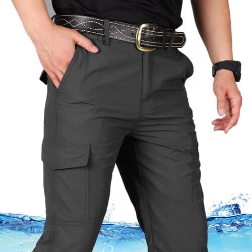 2020 Men Trousers and Pants Summer Thin Cargo Pants Male Chinos Trousers Quick Dry Waterproof Work Pant Full Length Trouser