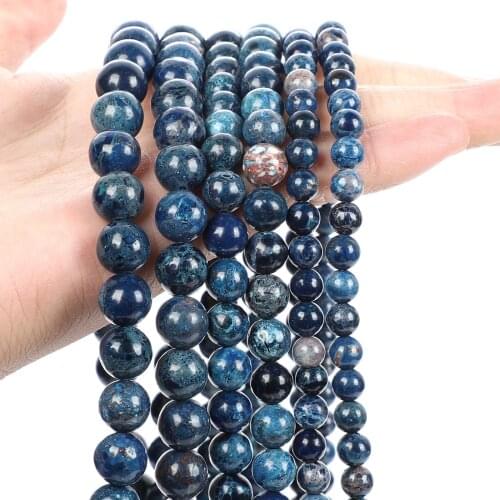 Natural Stone Lapis Lazuli Color Emperor Pine Round Loose Spacer Bead For Jewelry Making Bracelets Necklace Accessories 6/8/10MM