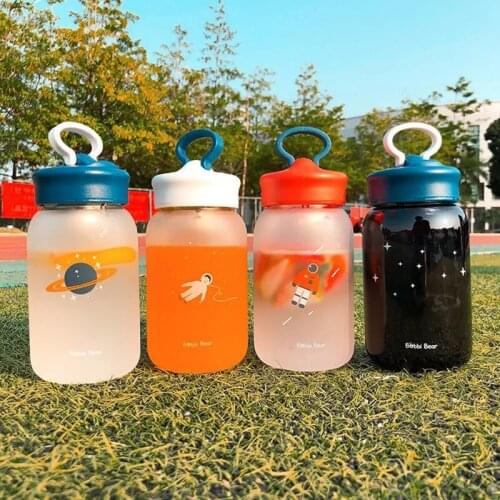 Portable Glass Water Bottle Mobile Phone Holder Water Cup Juicing Bottles Tea Cup Female Student Creative Handy Cup