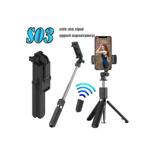 Sale! 360 Degree foldable Tripod detachable Bluetooth Remote Control Shutter Extendable Selfie Stick for Smart Mobile Phone S03