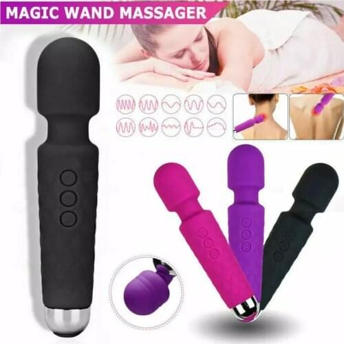 Selling USB Massager OEM Logo Powerful Memory Handheld Wireless Cordless AV Big Wand Body Sex Toy Women Vibrators