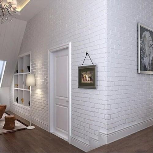 3d Brick Self-adhesive Wallpaper Roll Modern Embossed 3D Effect Brick Wallpaper For Walls Living room Background Wall Covering