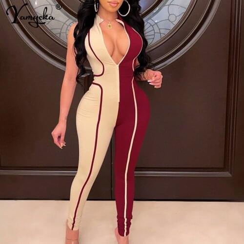 Sexy elegant jumpsuit women summer Pants Patchwork party club outfits bodys jumpsuits High waist bodysuit playsuits overalls hot