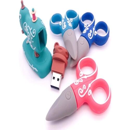 Usb Flash Drive Sewing machine / scissors Pen Drive 128G 2.0 Flash Memory Card 256G Pendrive 4/8G 16G 32G 64G Flash Memory Stick