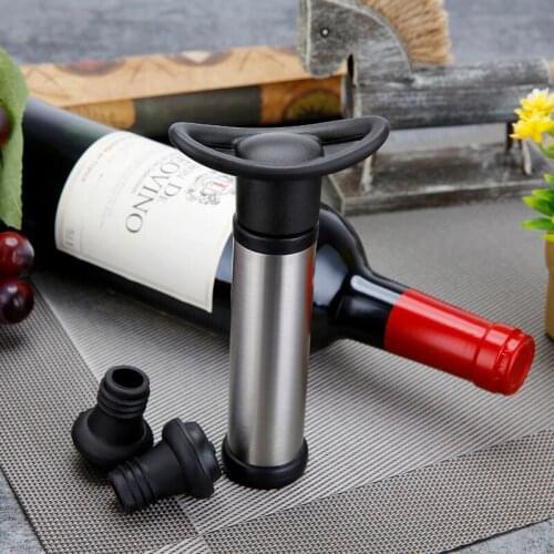 Wine Bottle Sealer Vacuum Wine Pump with 2 Stoppers Sealing Preserver Drinks Bottle Hat Caps Silicone Wine Stoppers Household