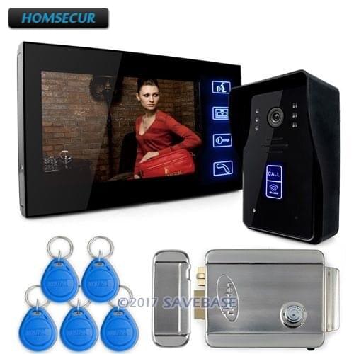 HOMSECUR 7" Video Door Phone Intercom Doorbell Home Security Camera Monitor RFID Keyfobs With Eelectric Lock