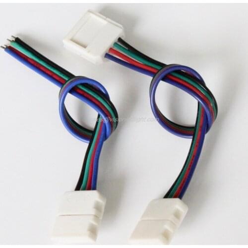 High quality! 50pcs a lot, led strips connector for 12mm FPC LED RGB Strip Light with 15cm wire