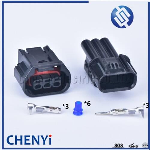 1 Sets 3 pin car waterproof auto connector male and female LED Fog Light Wire Socket Daytime Running Light Connector 6189-7494