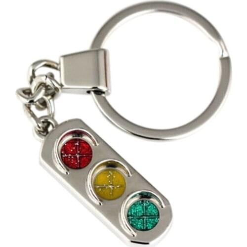 1 pc car Auto Key Chain Gifts For male womens Wholesale 1Pcs Traffic Light key rings red and green lights keychain 3.3 x 1.2 cm