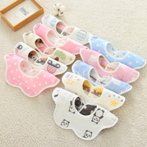 Sanlutoz 1Pc Baby Bibs For Girls Cartoon Cotton Infants Baby Bibs (Pattern Sent Randomly)